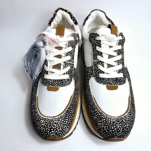 NEW Madewell Kickoff Trainer Sneakers Leather and Spot Mix Calf Hair Size 9 NIB - Picture 5 of 13